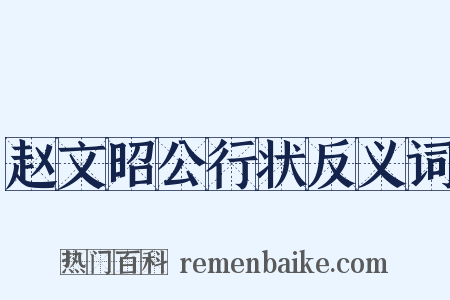 赵文昭公行状反义词是什么意思的图片